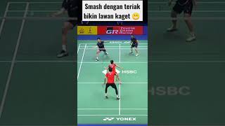 Kaget bukan karena smash keras tapi karena teriakan lawan 😁😅 #shorts #badminton #kaget please subs👇