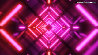 Rhombus Tunnel with Red & Magenta Neons - 4K - #VIDEO #BACKGROUND - #VJ LOOP 151