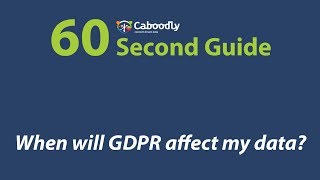 60 Second Guide explaining how GDPR will affect your data