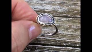 Rose Cut Pink Sapphire Sterling Silver Ring