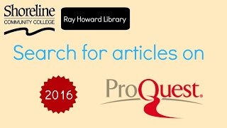 ProQuest tutorial