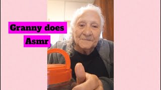 Granny doing asmr on her own