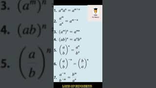 LAWS OF EXPONENTS|#youtubeshorts #ytshorts #VIRAL#trending #education #shorts