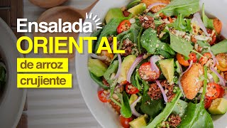 Ensalada Oriental de arroz crujiente