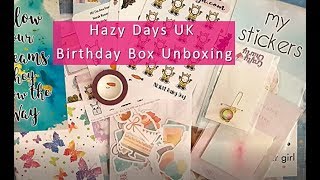 Hazy Days UK Birthday Planner Box Unboxing Haul