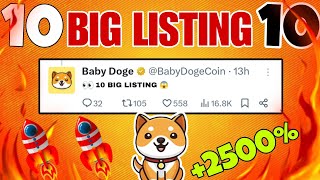 BABY DOGECOIN😱 कर दी 10 - BIG LISTING - COINBASE- KRAKEN - 🤫 BRAKING NEWS TODAY PRICE PREDICTION