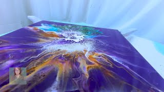 Vivid Colors in This Acrylic Fluid Art Combination Pour 293