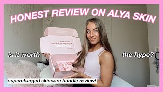 HONEST REVIEW ON ALYA SKIN- supercharged skincare bundle including PINK CLAY MASK! first impression!