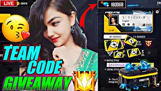 FREE FIRE LIVE GIVEAWAY TEAM CODE || FF LIVE REDEEM CODE GIVEAWAY || FFLIVE #freefirelive #fflive