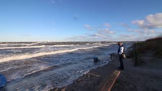 sztorm widok na plaży