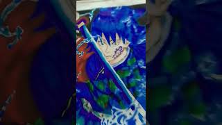 Tomioka giyu drawing with his breathing mark # demon slayer # made by me