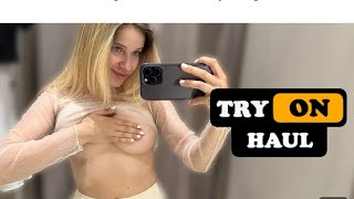 4K Kate Leksa) Try On Haul How to beattractive? Body art Bodysuit Transparent NoBra See Through