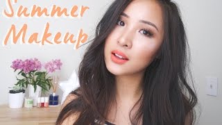 Bronze Eye + Orange Lips + Glowy Skin | Summer Makeup | C&C