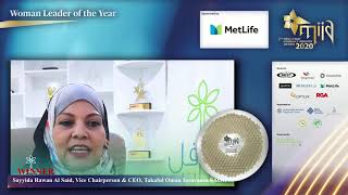 Woman Leader of the Year 2020 - Sayyida Dr Rawan Al Said