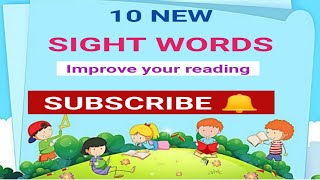 SIGHT WORDS/ 10 New Sight words in English/Improve your English reading/Learn Sight words part-1