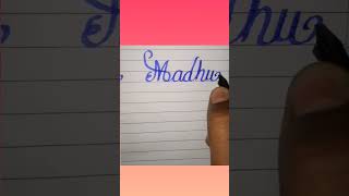 Beautiful name madhu in calligraphy  #shorts #calligraphywriting #viral #trending #art #calligraphy