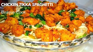 Spicy Chicken Tikka Spaghetti|Chicken Spaghetti|By Unique Cook