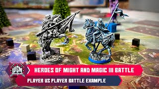 Heroes of Might and Magic III the board game - gameplay , battle player VS player