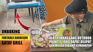 UNBOXING BBQ | PORTABLE BARBEQUE | ALAT PEMANGGANG LIPAT PRAKTIS MUDAH DIBAWA KEMANAPUN