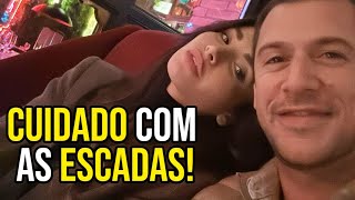 BERNARDO SOUSA PROTEGENDO SUA AMADA BRUNA GOMES PRA NÃO CAIR + JANTAR NO RESTAURANTE!