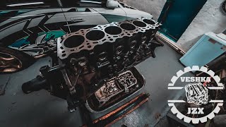 Кастом 1.5JZ на 600+ сил | Адаптация КПП ra63 | Турбина 3584rs