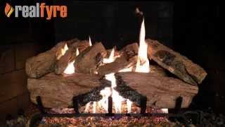 Peterson Real Fyre Charred Cedar Log Set, Shown With the G45 Burner