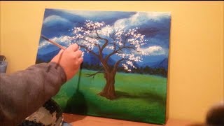 How to paint a tree in a field - STEP by STEP