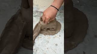 How to make mitti ka house | Mitti ka ghar kaise banae | Mud house  #minihouse #shorts