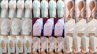 🤍white colour blouse designs 2024/white blouse design/sleeves design/baju ke design/bahi design#hand