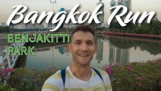 Dusk and Night Run in Benjakitti Park, Bangkok