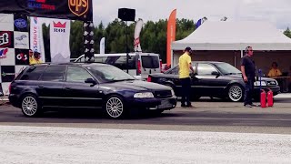 800+hp Audi S4 C4 2.5TQ vs Audi A4 B5 Avant 1.8TQ 1/4 mile drag race