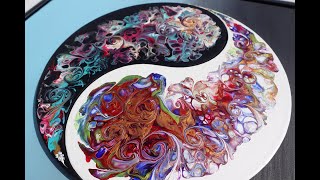 Yin Yang acrylic art #yinyang #acrylicart #fluidart #art #arte #satisfyingvideo #shortvideo