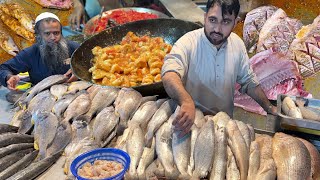 Biggest SEA FOOD STREET - Lahori Masala Fish Fry | Grilled Fish & Prawn Karahi | Rashid Seafood