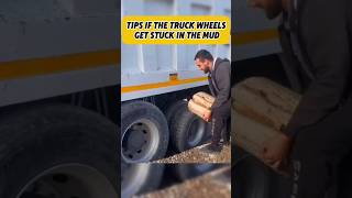 Tricks if a truck tire gets stuck in the mud #factsdaily #factshorts #uniqueshorts