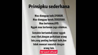 PRINSIP KU SEDERHANA..