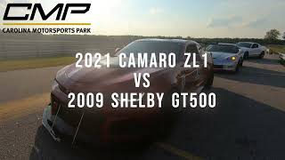 Mustang Shelby GT500 vs Camaro ZL1 on a Road Course Carolina Motorsports Park Track Night in America