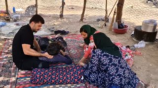 The sadness of a nomadic family because of Mahdi's illness