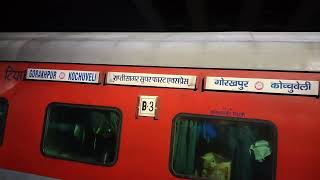 Gorakhpur to Kochuveli, Rapti Sagar Express running on Platform no 8 of Vijayawada Railway Station.