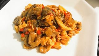 Quick and Easy Mushroom Chicken breast strips Stew