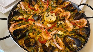 البايلا الطبق الاسباني 🇪🇸الشهير بفواكه البحر 🍤من اسهل و الذ الاطباق ماتشبعوش منها #paella#