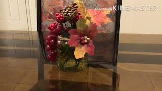 DIY FALL VASE WITH BEAUTIFUL FALL LEAFS AND ACORNS