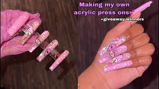 Making my own acrylic press ons 💕| acrylic press on nail tutorial