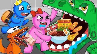 Please Dont Feel Angry Delicious Rainbow Blue Red x Poppy Playtime  Mukbang Cartoon Mushro part