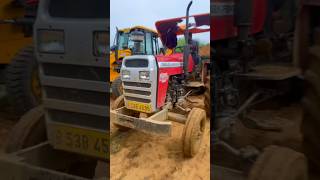 Jcb 3dx  Backhoe Loader Machine Loading Massey Ferguson 7250 Tractor #shorts