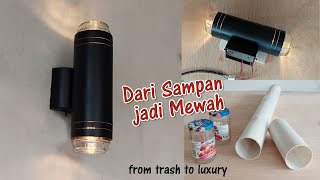 DIY Lampu Dinding Modern Unik dan Mewah dari Botol Kaca dan Pipa PVC bekas