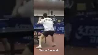 xu xin practicing forehand footwork