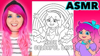 ASMR Coloring Kimmi The Clown Rainbow | Calming ASMR Coloring for Relaxation & Stress-Relief