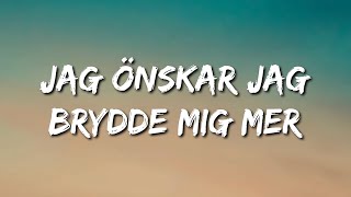 Hov1 - Jag önskar jag brydde mig mer (Lyrics)