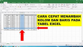 cara mudah menambah kolom dan baris di excel