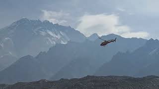 Helicopter on the route to Everest Base Camp